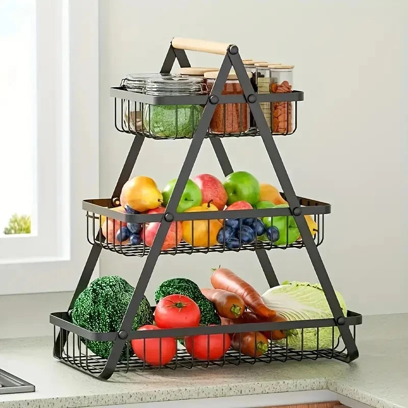Kitchen Organizer | 2 and 3 Tier Fruit and vegetables basket | Bread basket Made up of Prime quality iron frame having metallic powder coating on it | Tier Baskets | Fruit & Vegetable Baskets