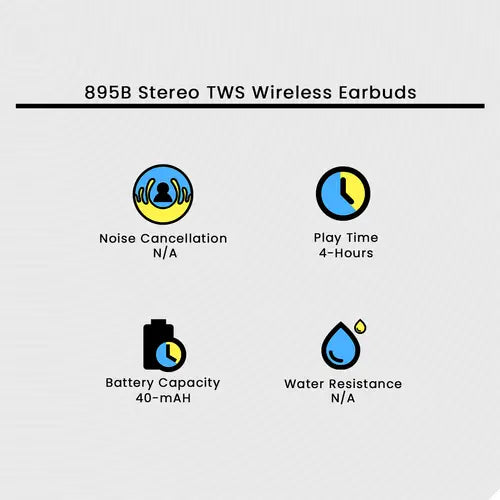 895B Stereo TWS Wireless Earbuds