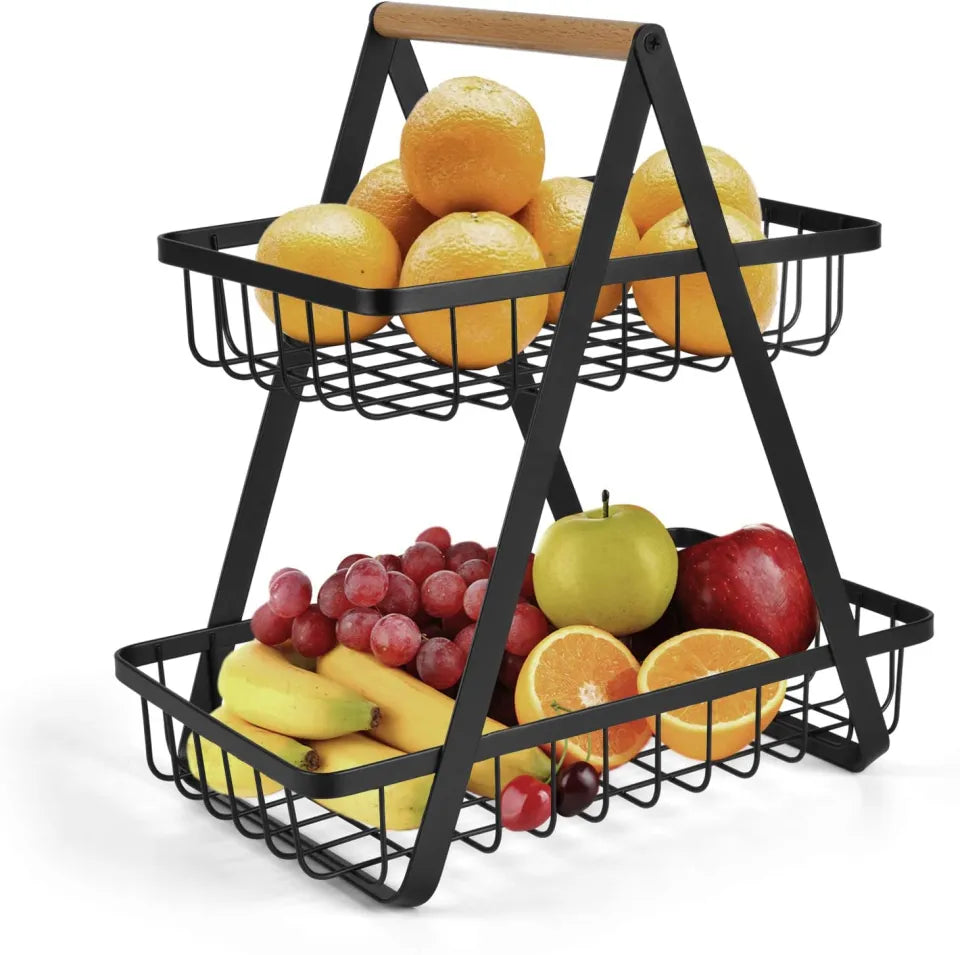 Kitchen Organizer | 2 and 3 Tier Fruit and vegetables basket | Bread basket Made up of Prime quality iron frame having metallic powder coating on it | Tier Baskets | Fruit & Vegetable Baskets