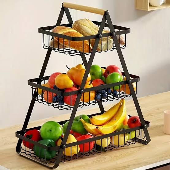 Kitchen Organizer | 2 and 3 Tier Fruit and vegetables basket | Bread basket Made up of Prime quality iron frame having metallic powder coating on it | Tier Baskets | Fruit & Vegetable Baskets