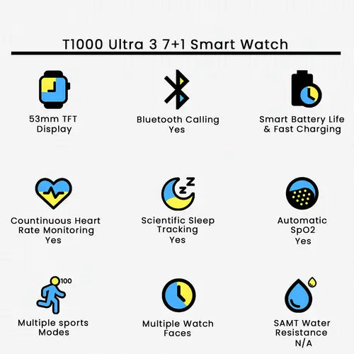 T1000 Ultra 3 7+1 Smart Watch